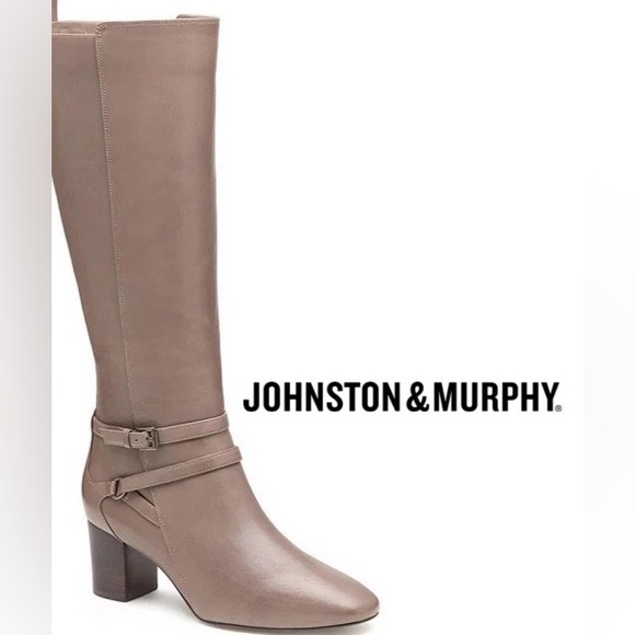 Johnston & Murphy Shoes - NWOB $358 Johnston and Murphy the Rleanor Knee High Taupe Leather Boots